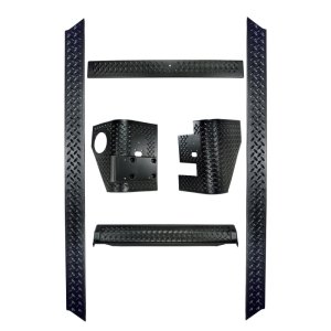 Jeep Wrangler TJ Body Armor Kit - Rugged Ridge - Black Diamond Plate - Black - `97-`06 Jeep Wrangler TJ Body Armor Kit - Rugged Ridge - Black Diamond Plate - Black - `97-`06